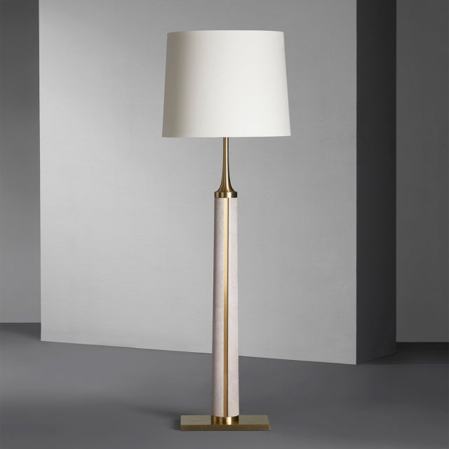 Demi-Monde Floor Lamp - Natural Speckle - Lacquered Natural Brass