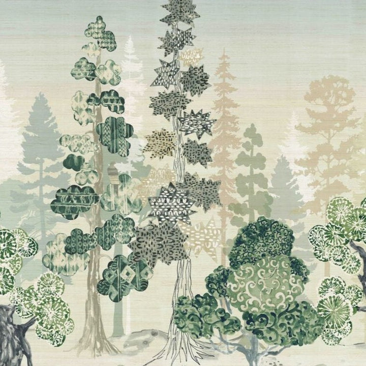 Folklore Sisal Grasscloth 2 Drops - Forest