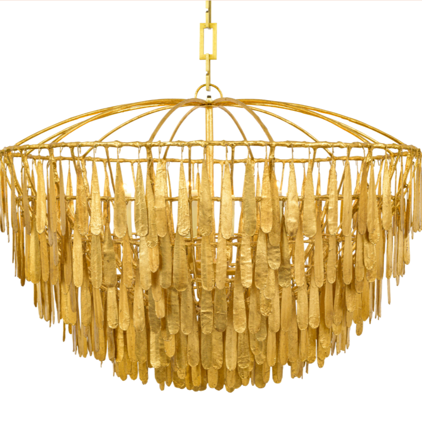 Gilded Cage Large Chandelier with Condensed Drops