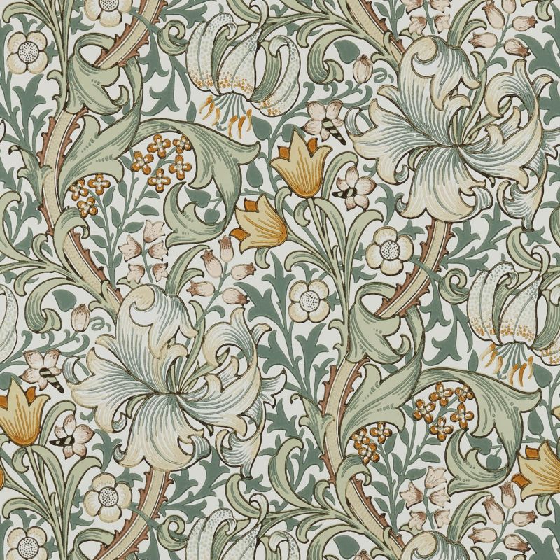 Golden Lily - Sage Wallpaper