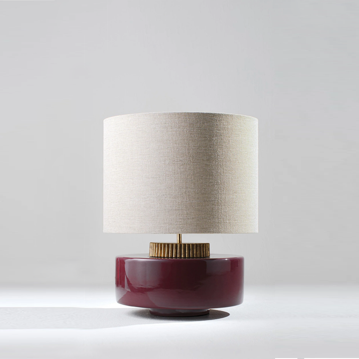 Marlowe Lamp - Cranberry - White Gold