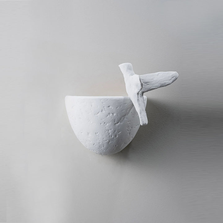 Paradiso Wall Light Centre - Plaster White with Cream Etched Gold