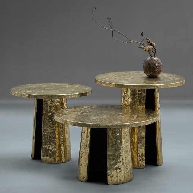 Pave Table, Small - Burnished Brass