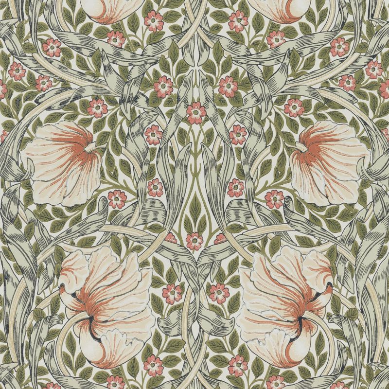 Pimpernel - Rose Cockle / Sage Wallpaper