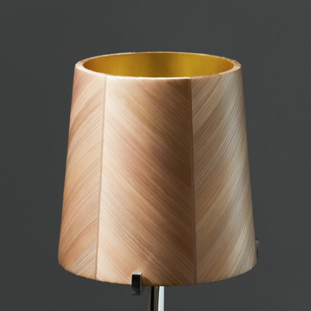 Stem Table Lamp, Polished Steel - Burnished Metal Straw - Gold