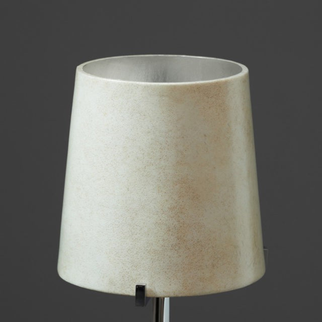 Stem Table Lamp, Polished Steel - Natural Parchment - Silver