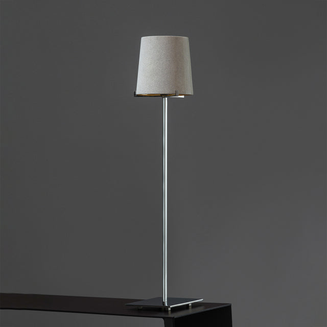 Stem Table Lamp, Polished Steel - Natural Speckle Shagreen - Gold