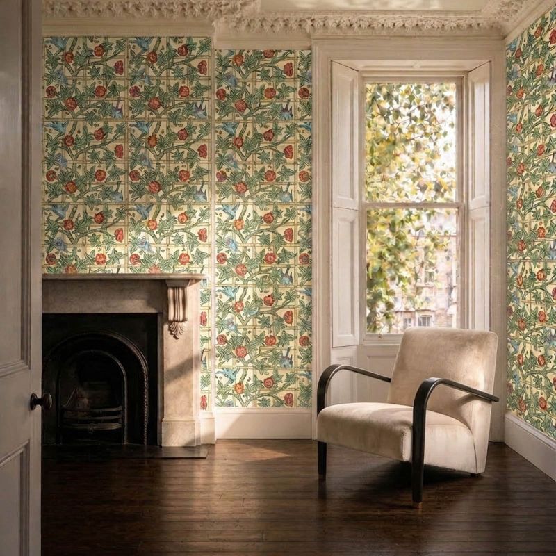 Trellis - Sage / Rose Wallpaper