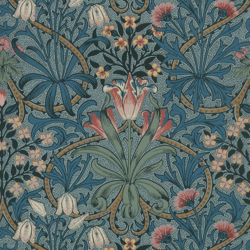 Woodland Weeds - Rose / Woad Wallpaper