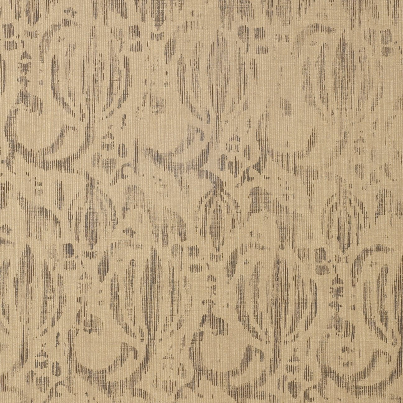 Fleurette - Charcoal on Wheat Wallcovering