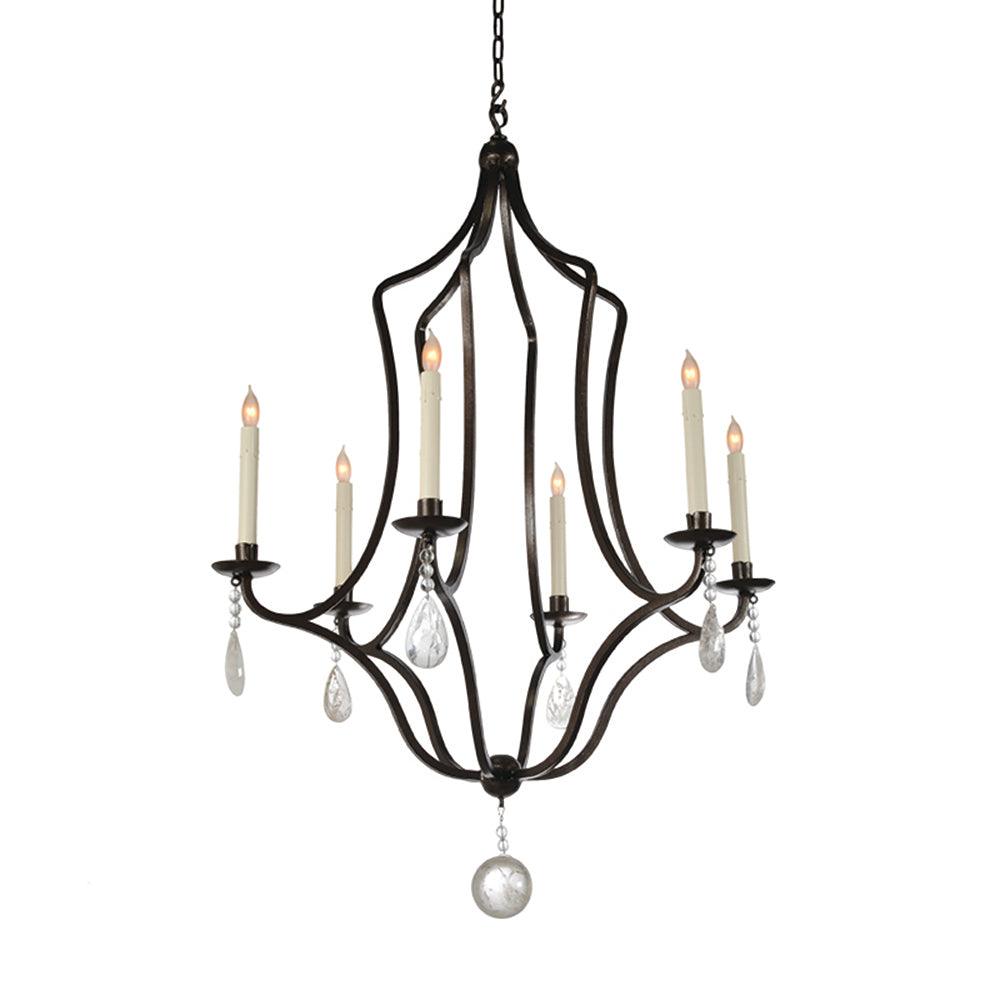 Ione - 6 Light Chandelier with Crystals