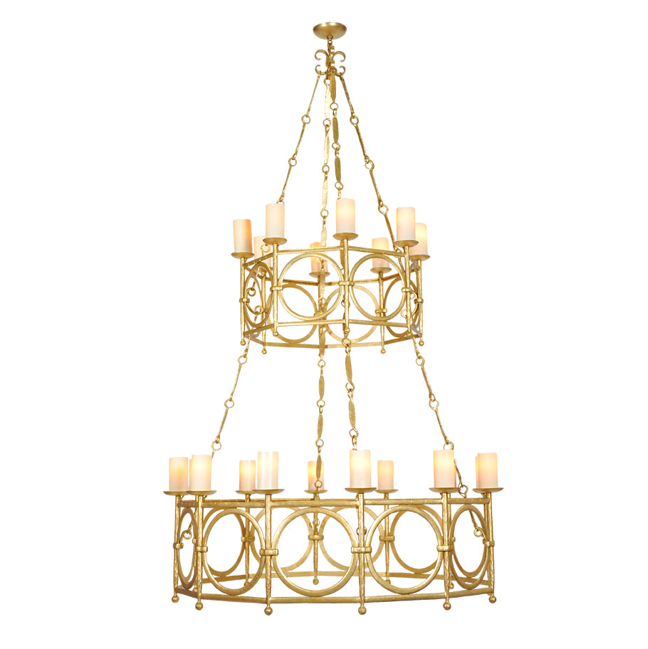 Cleo - 20 Light Chandelierwith Ivory Resin Cylinders