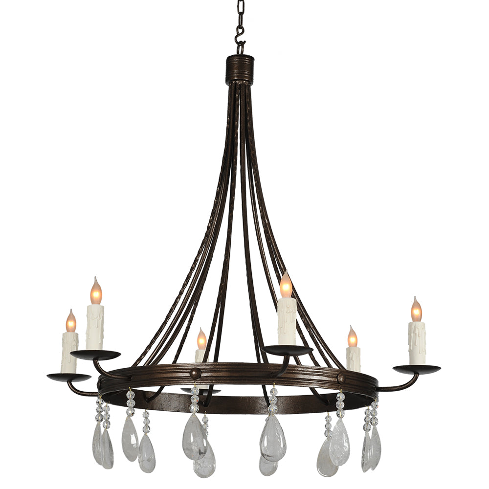Sonia - 6 Light Chandelier with Rock Crystals