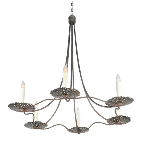 Velia - 6 Light Chandelier with Bronze Bobeches