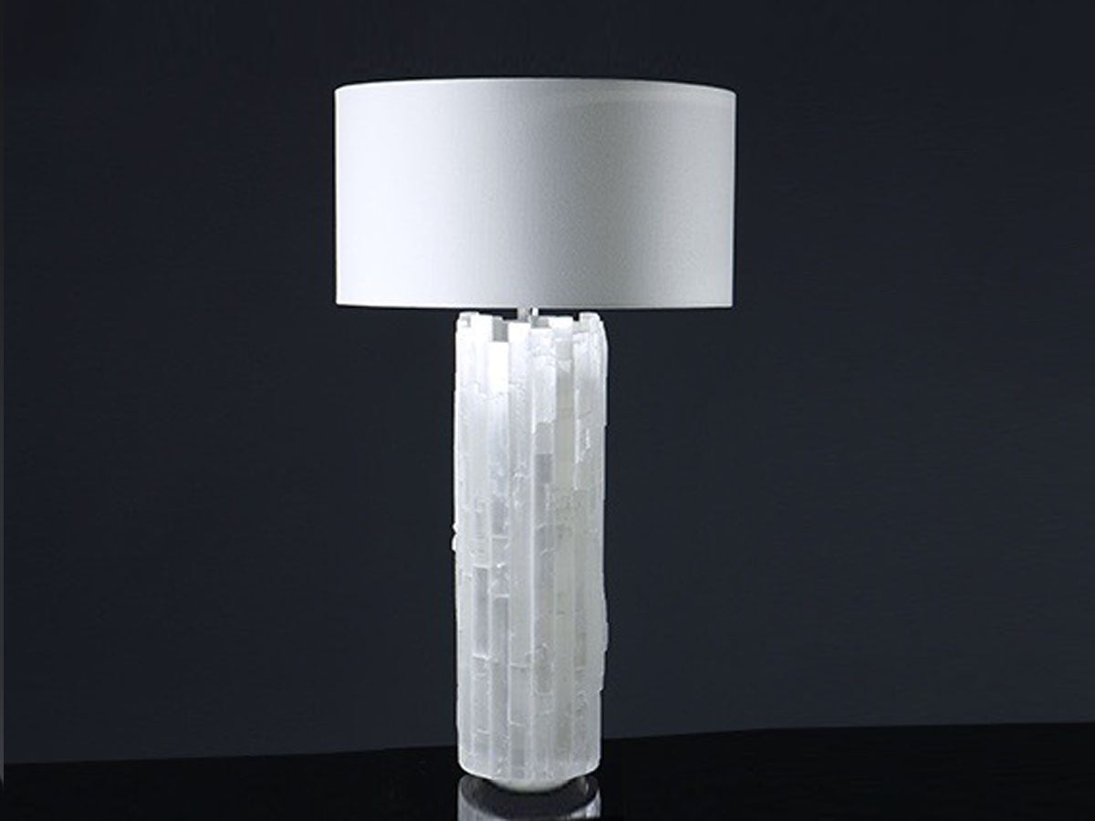 Selenite Cylinder Lamp