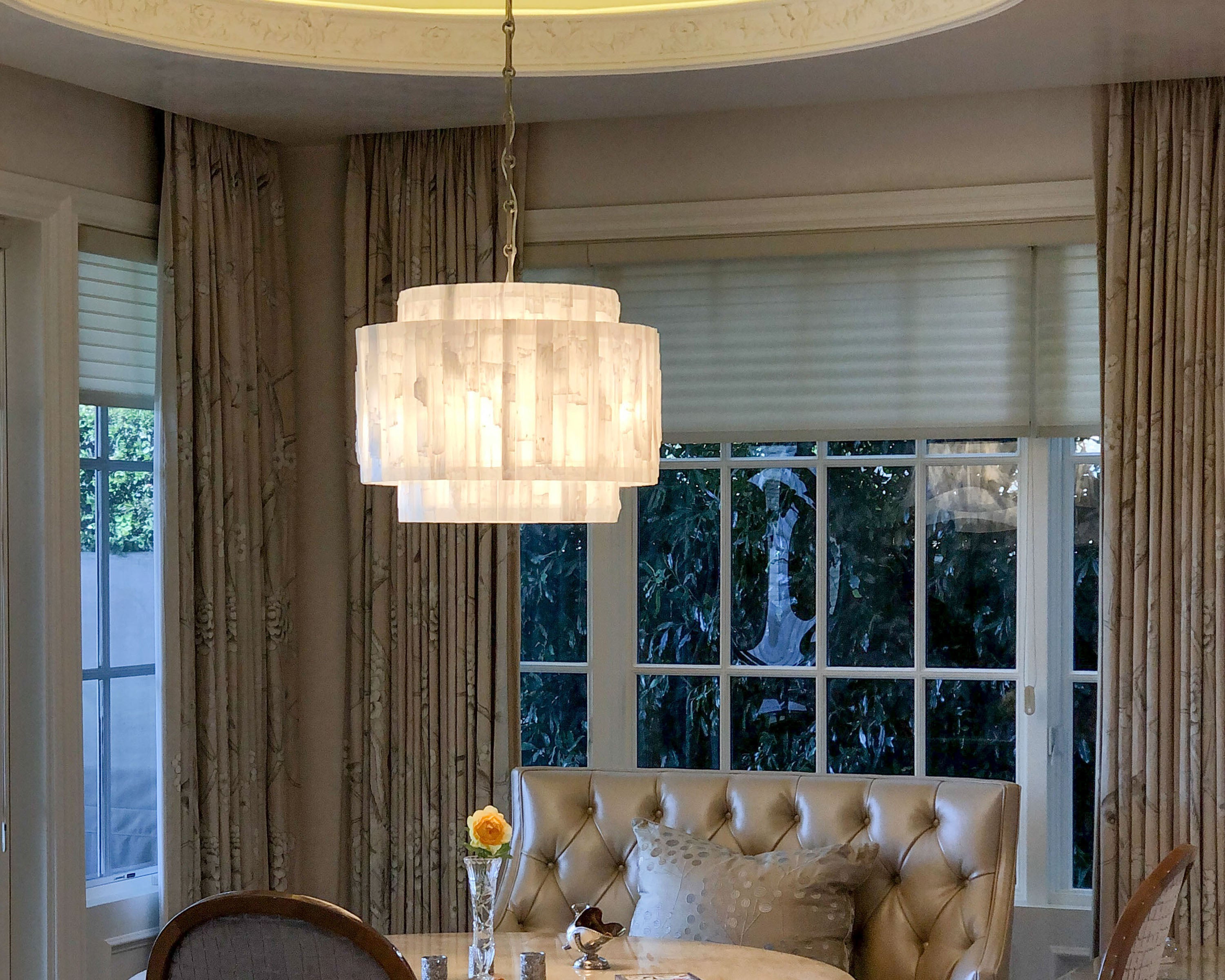 Modern Tailored Selenite Chandelier