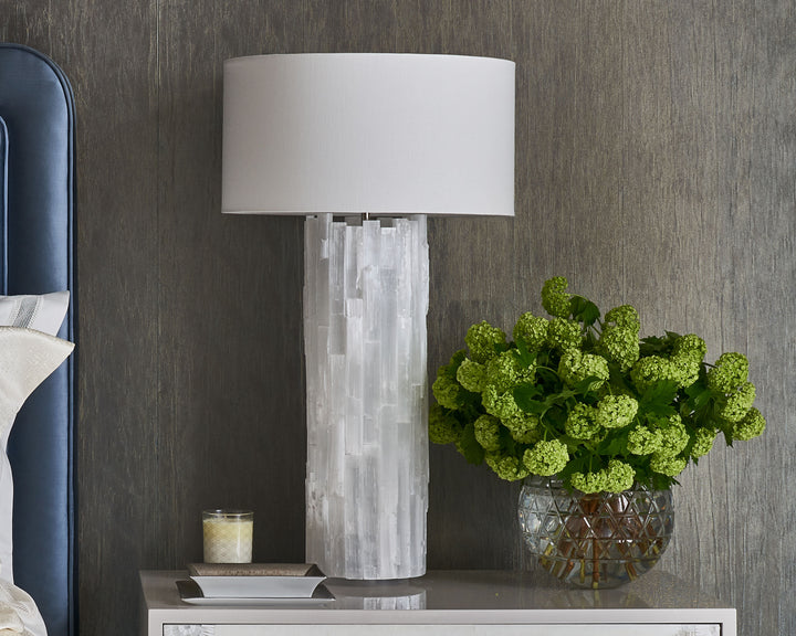 Selenite Cylinder Lamp