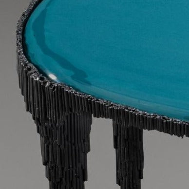 Lapis Side Table - Turquoise Lacquer