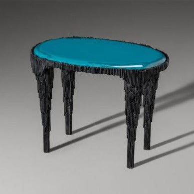 Lapis Side Table - Turquoise Lacquer