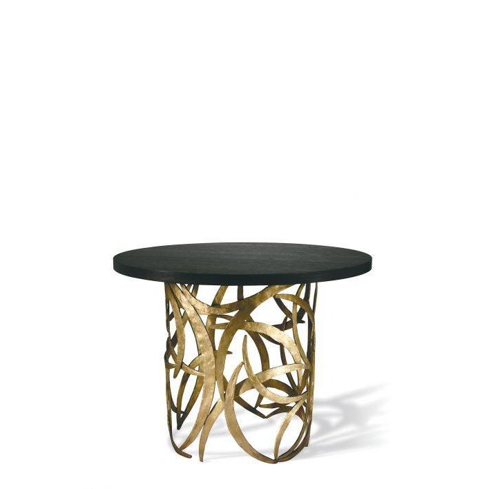 Small Miro Centre Table - French Brass - Dark Fumed Oak