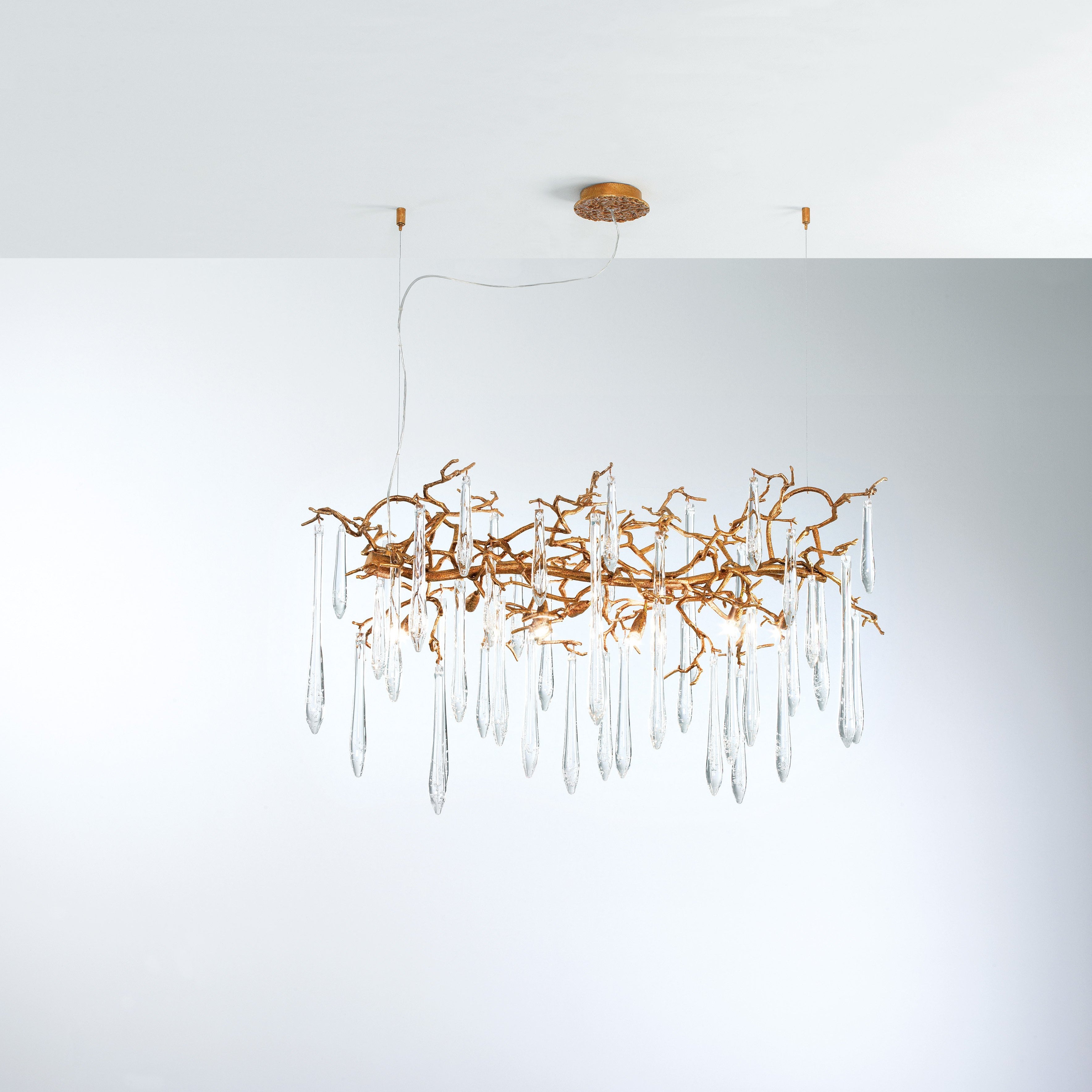 Aqua Horizontal Organic Chandelier