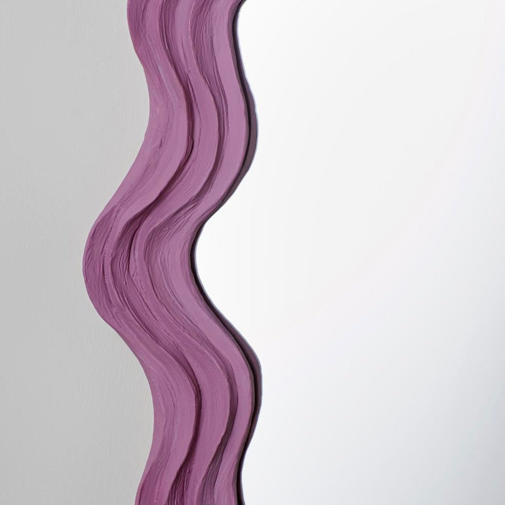 Clam Shell Mirror Round - Rhubarb