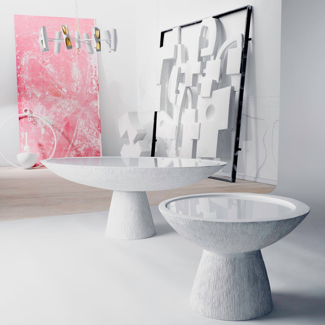 Marina Coffee Table - Scratched Plaster