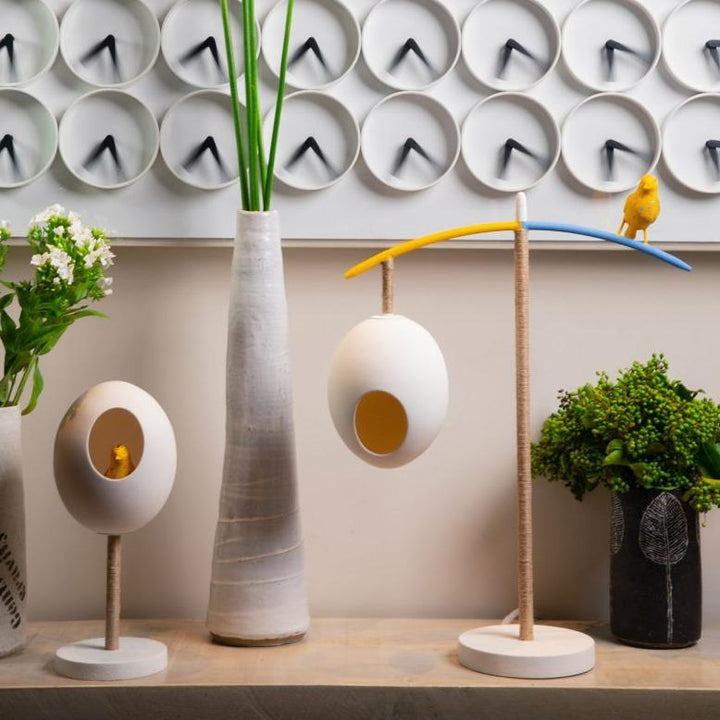 Sleepy Robin Table Lamp - Stucco Plaster White
