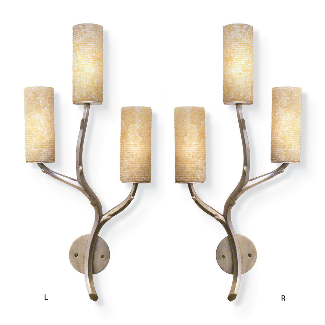 Hewn Sconce With Onyx Shades - 3 Light