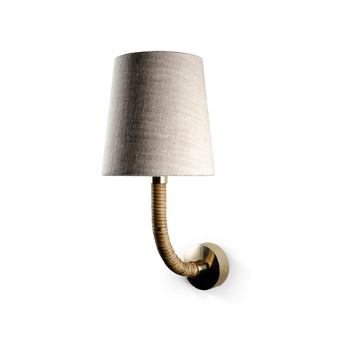 Holden Wall Light - Dark Cane with Brass