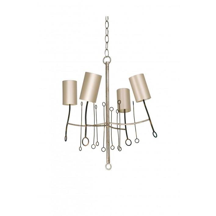 Xsmall Lollipop Chandelier - Fired Copper-Scratched Silver