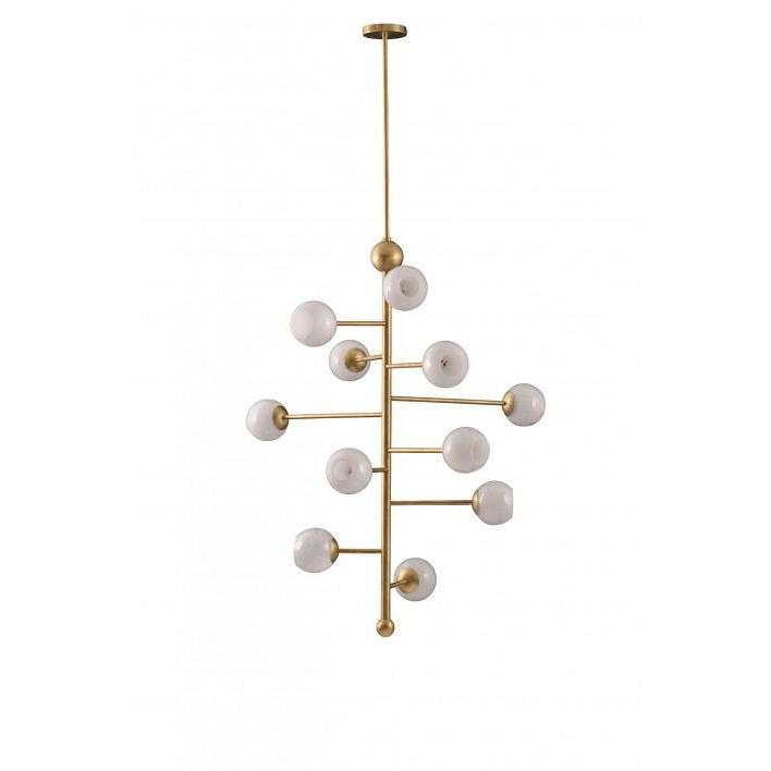 Orbit 1 Ceiling Light - Bright Brass With Milk Glass
