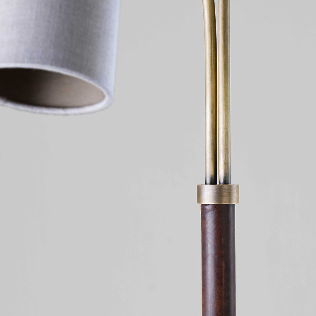 Kelly Floor Lamp with Leather - Chocolate Leather
