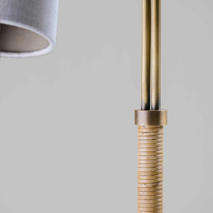 Kelly Floor Lamp with Rattan - Rattan ( Dark Cane)