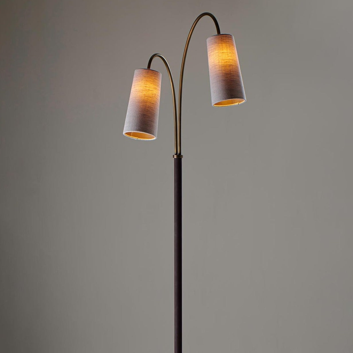 Kelly Floor Lamp - Antiqued Brass with Bromine