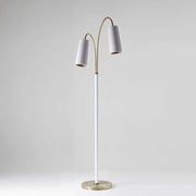 Kelly Floor Lamp - Antiqued Brass with Cotton