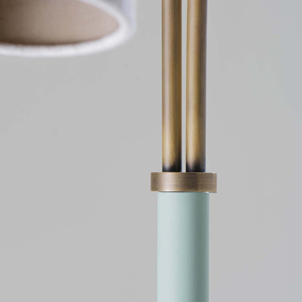 Kelly Floor Lamp - Antiqued Brass with Laurel