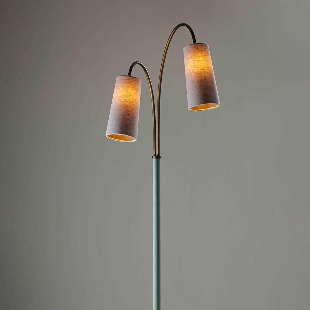 Kelly Floor Lamp - Antiqued Brass with Laurel