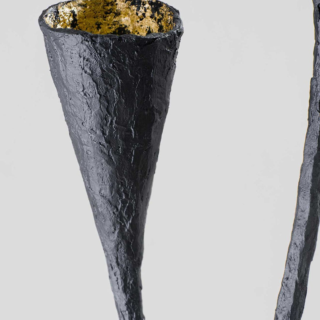 Ophelia Floor Lamp - Nero with Etched Gold