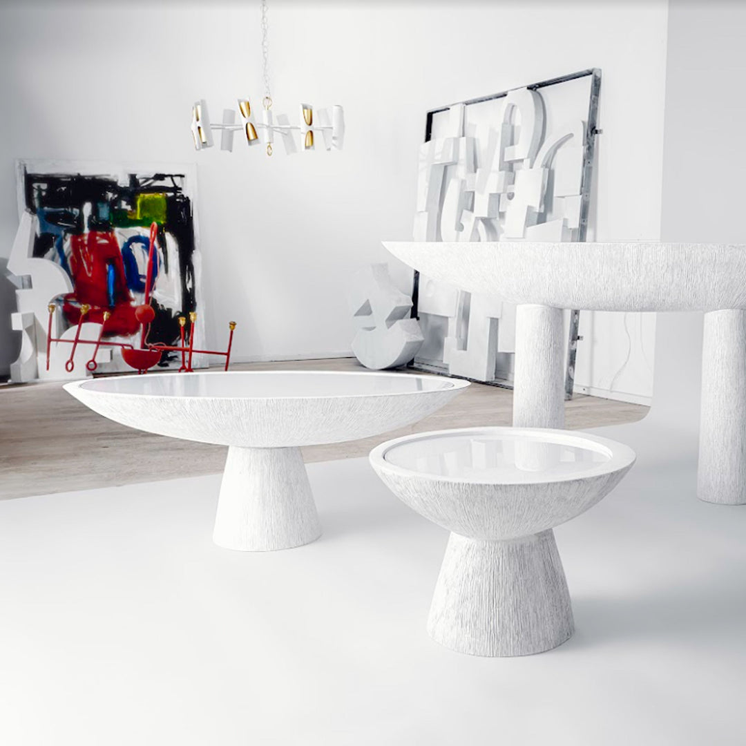 Marina Side Table - Scratched Plaster