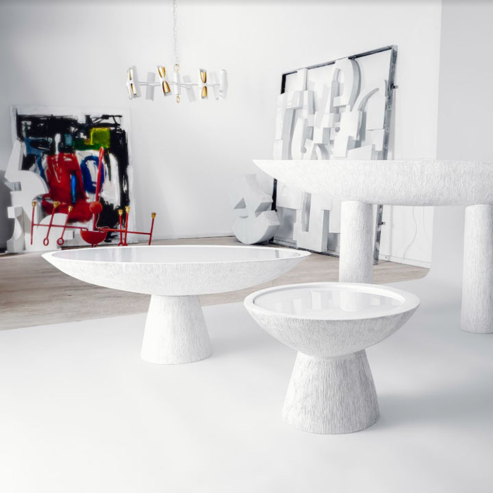 Marina Side Table - Scratched Plaster