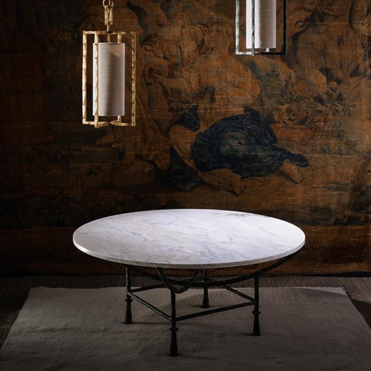 Stanley Coffee Table - Verdigris, Marble Top