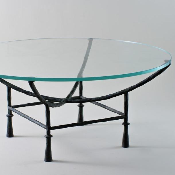 Stanley Coffee Table - Verdigris, Glass Top