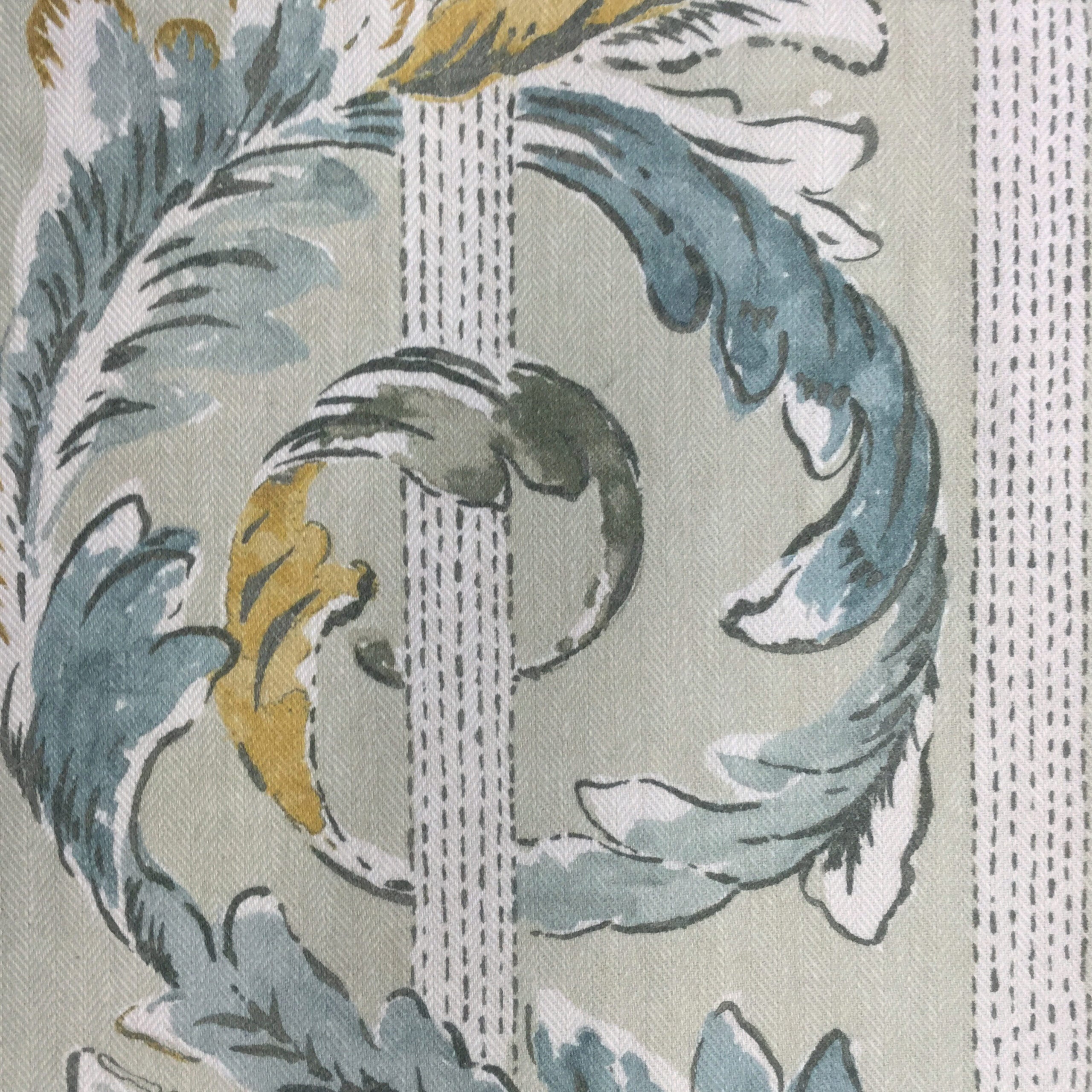 Scrolling Leaves - Gold / Blue