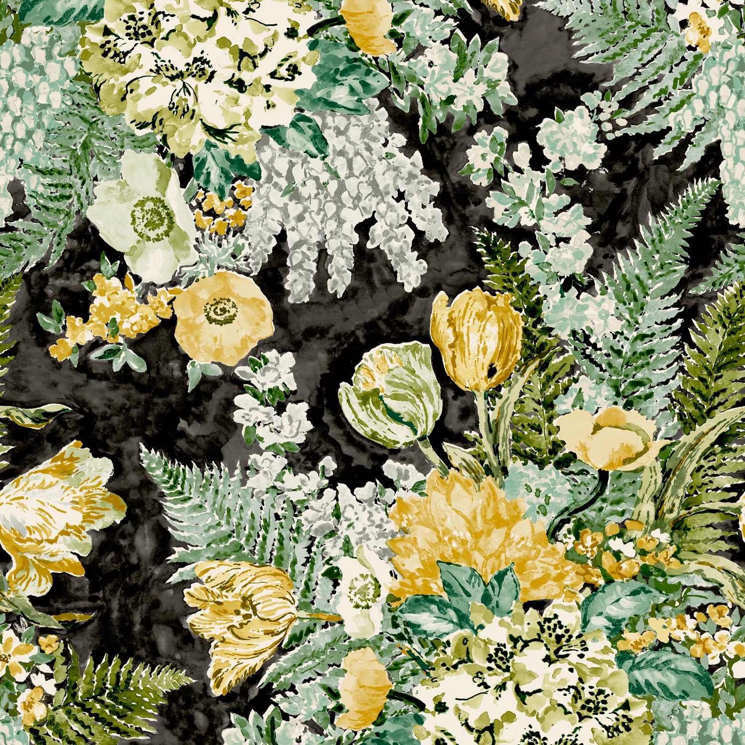 Spring Garden Wallpaper - Black