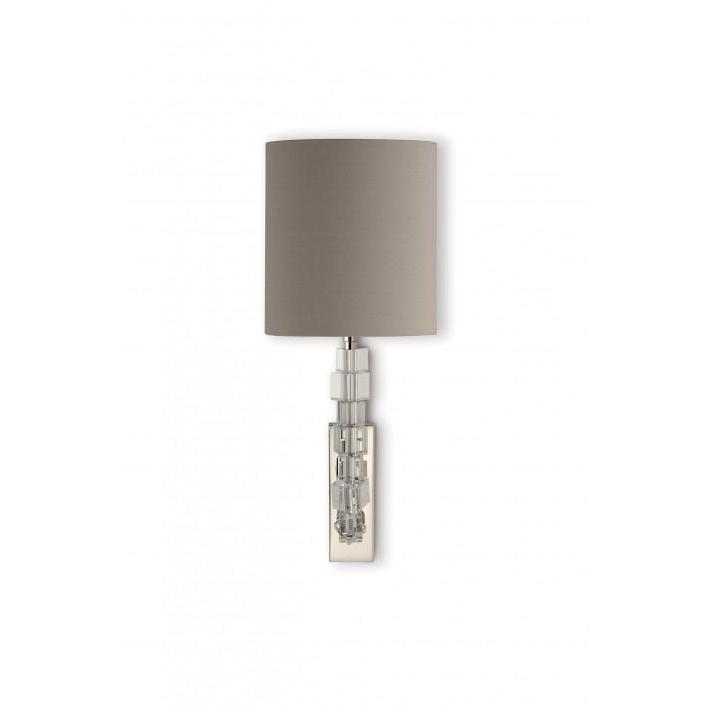 Small Lartigue Bathroom Wall Light - Clear - Nickel