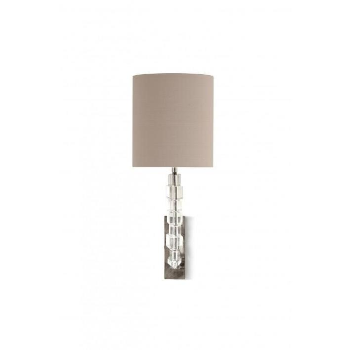 Small Lartigue Bathroom Wall Light - Clear - Burnt Silver
