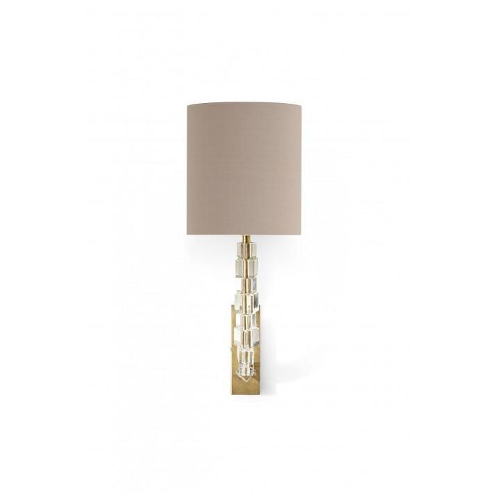 Small Lartigue Wall Light - Clear Crystal - French Brass