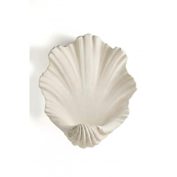 Scallop Shell Bathroom Wall Light - Antiqued Plaster