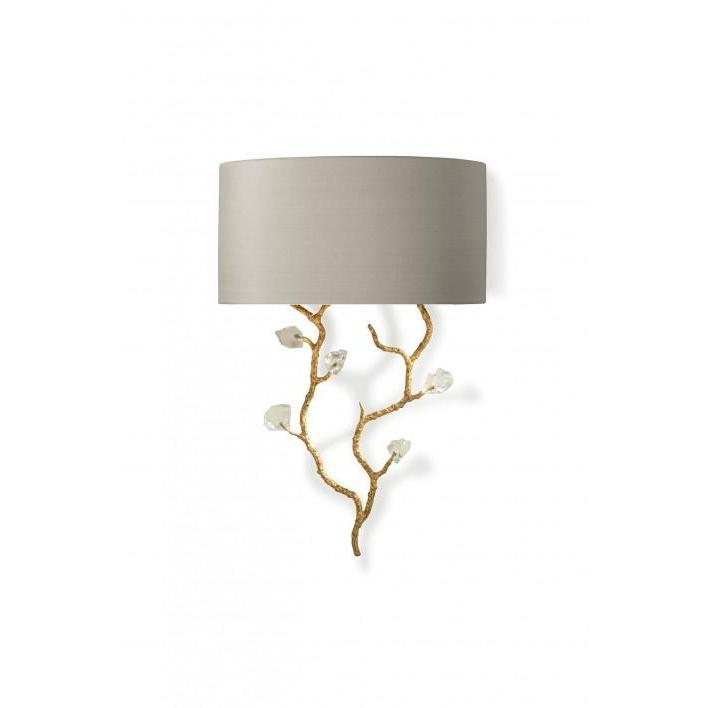 Trailing Blossom Wall Light - White Gold With Glass